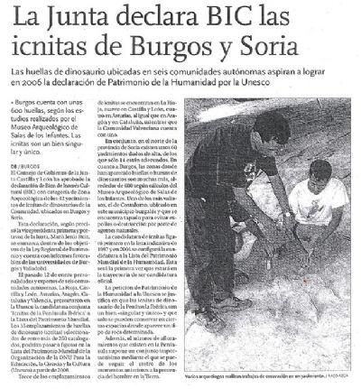 FOTOLa Junta declara BIC las icnitas de Burgos y Soria